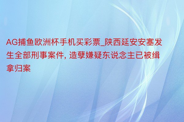 AG捕鱼欧洲杯手机买彩票_陕西延安安塞发生全部刑事案件， 造孽嫌疑东说念主已被缉拿归案